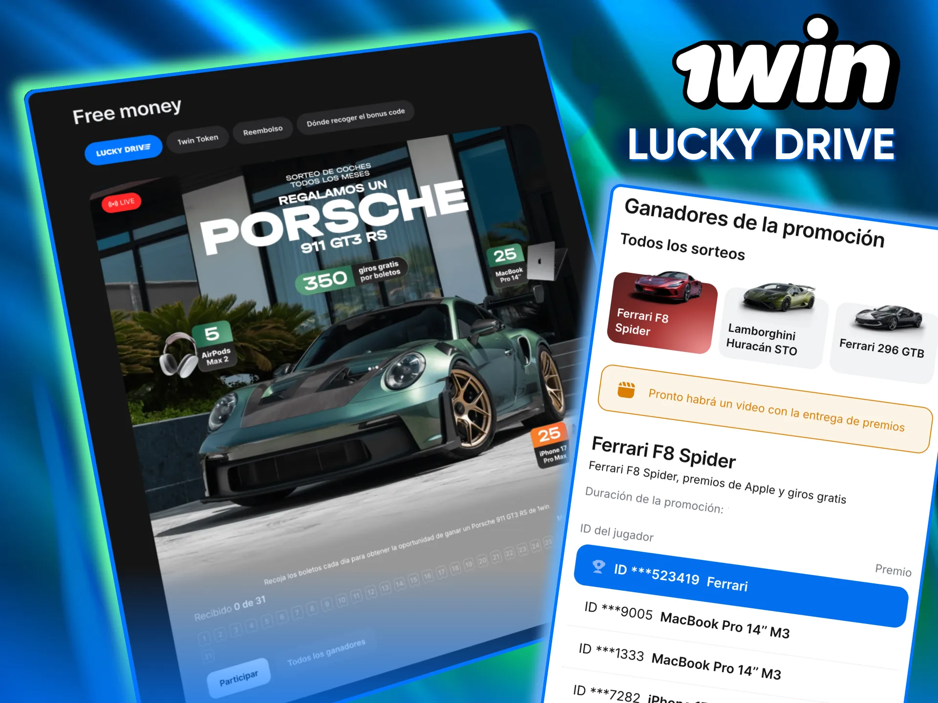 En 1win accede a la promoción Lucky Drive con grandes recompensas.