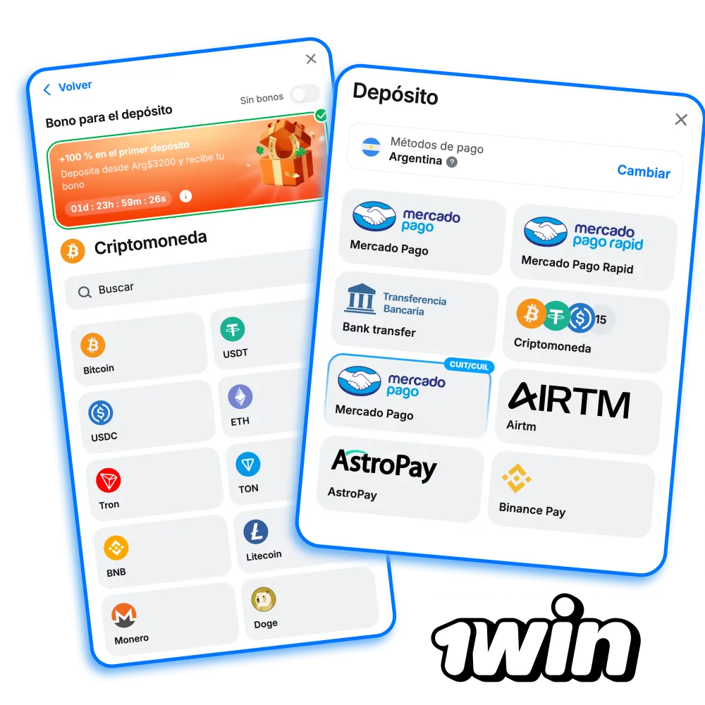 Métodos seguros en 1win Argentina.
