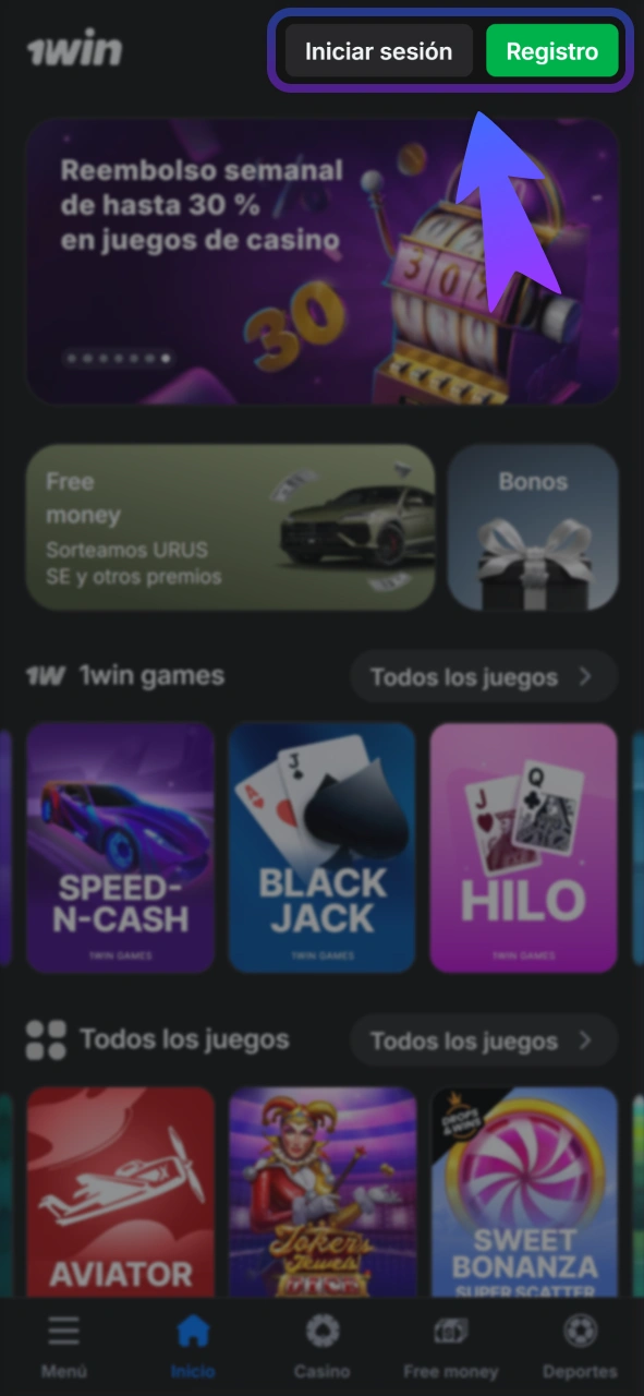 Inicia tu sesión segura en el sitio oficial de 1Win.