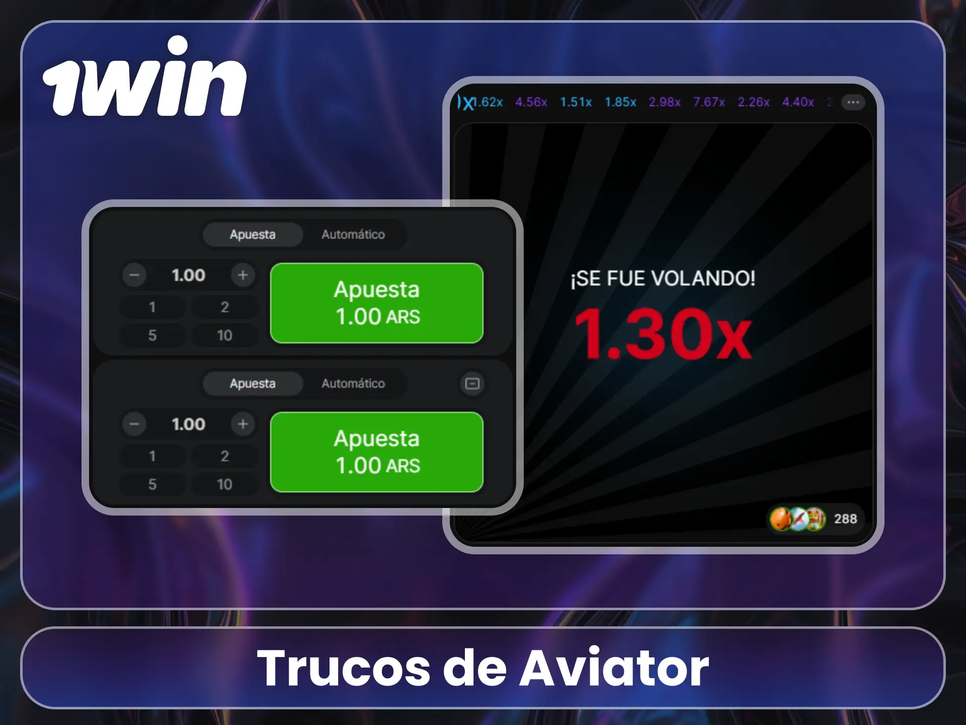 Aplica trucos para ganar en el sitio oficial de 1Win.