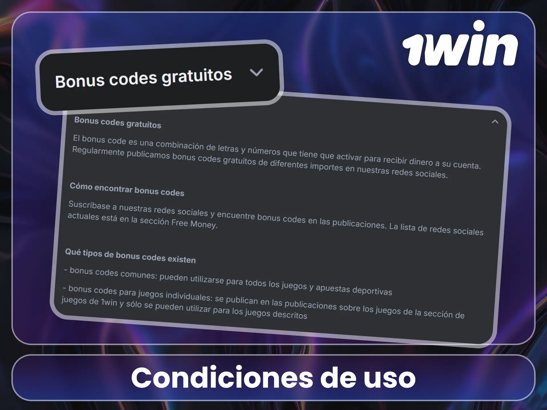 Usa tu código promocional en el sitio oficial de 1Win.