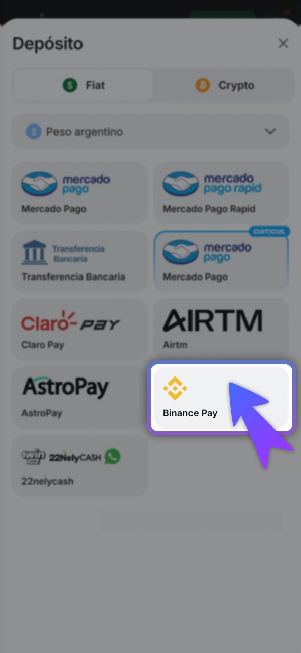 Selecciona tu forma de pago en el sitio oficial 1Win.