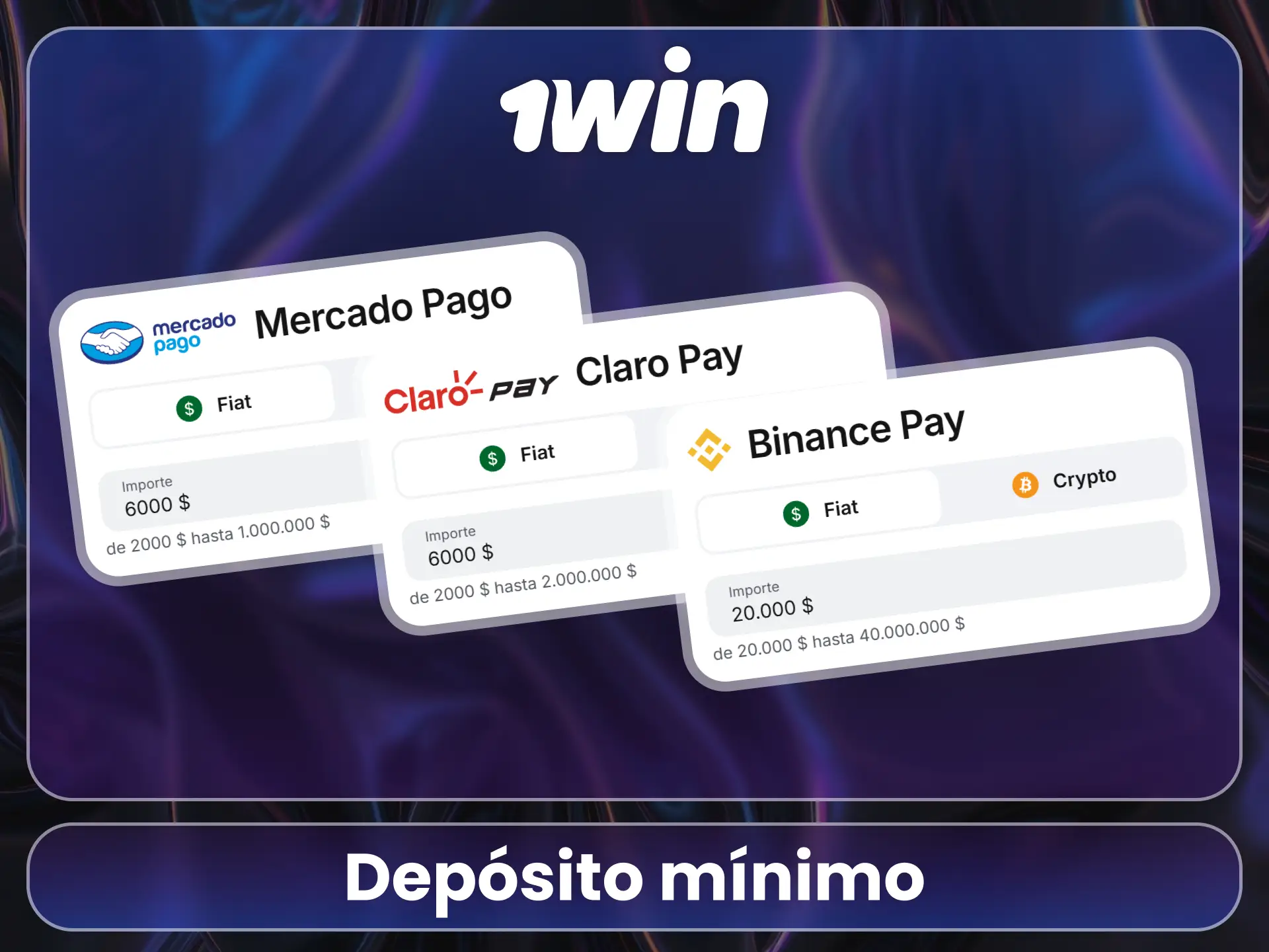 Conoce el monto mínimo depositando en el sitio oficial 1Win.