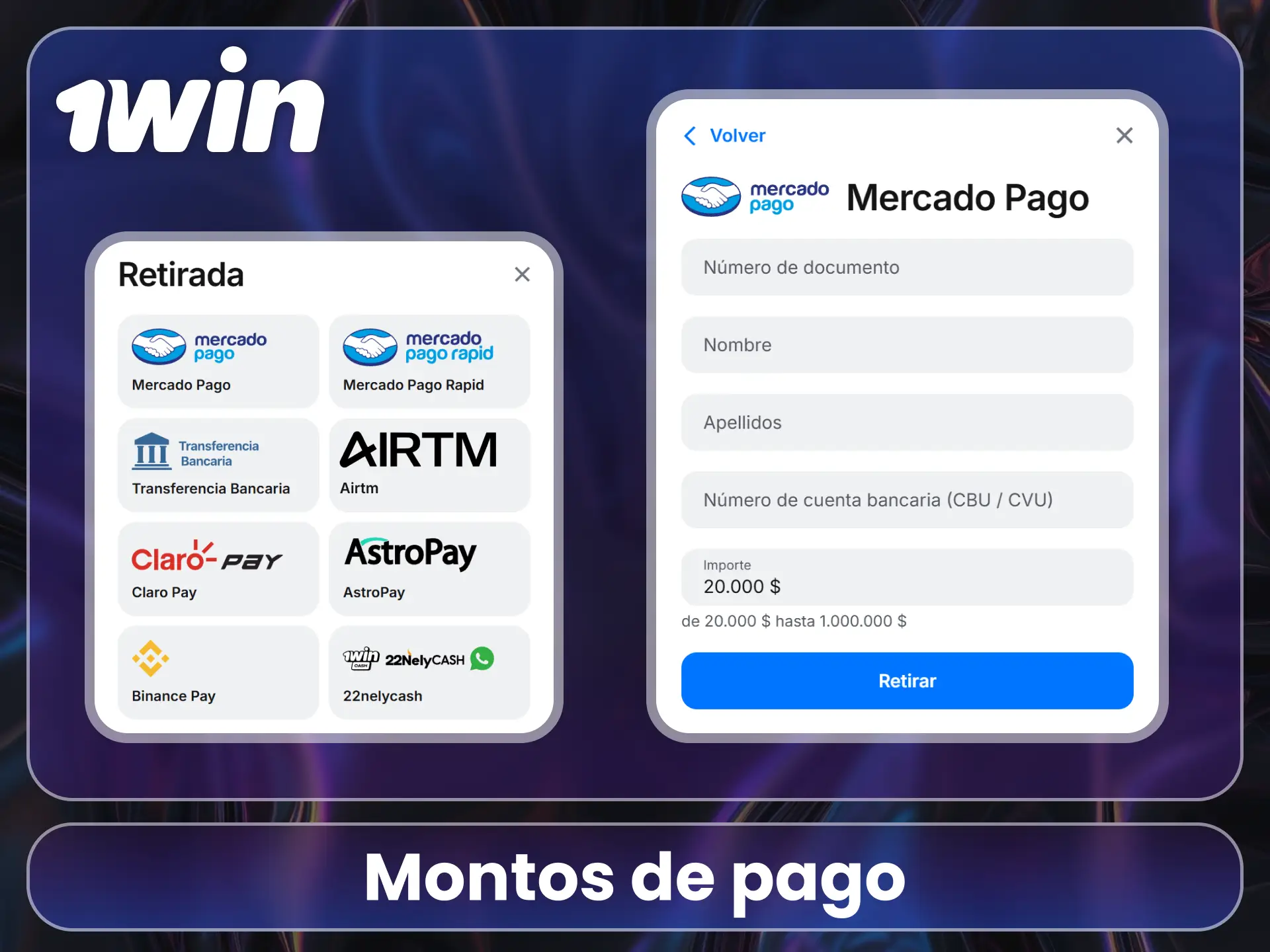 Revisa los límites de retiro en el sitio oficial 1Win.