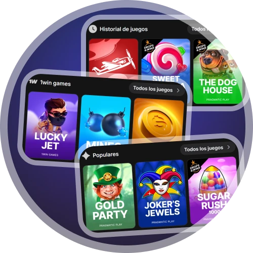Explora miles de juegos en el sitio oficial de 1Win.