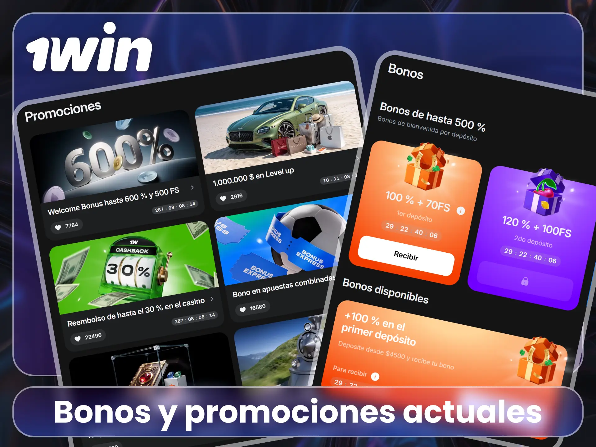 Reclama bonos de bienvenida en el sitio oficial de 1Win.