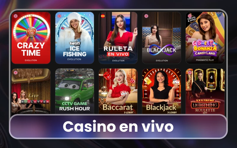 Entra al casino en vivo del sitio oficial de 1Win.