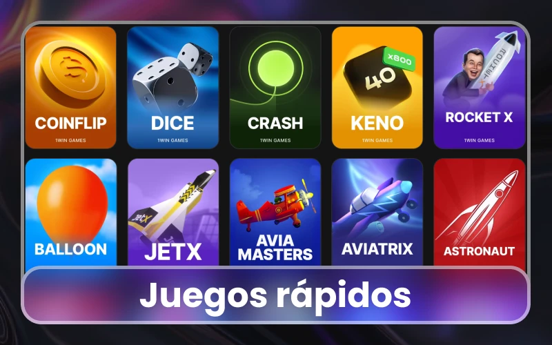 Disfruta de juegos rápidos en el sitio oficial de 1Win.