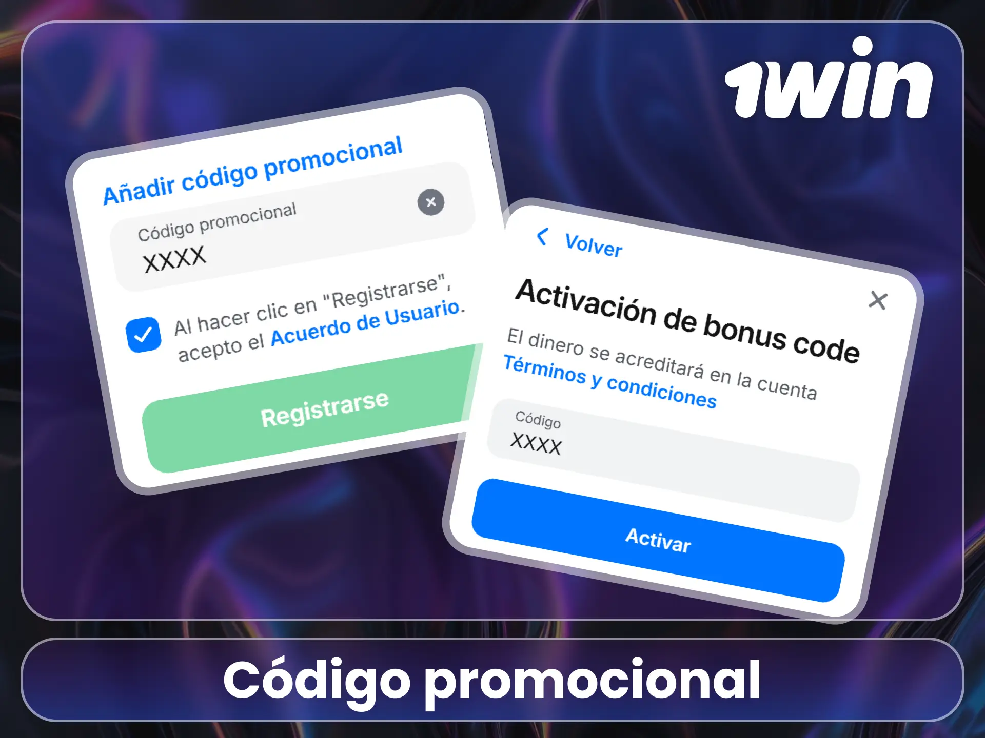 Activa el código promocional en el sitio oficial de 1Win.