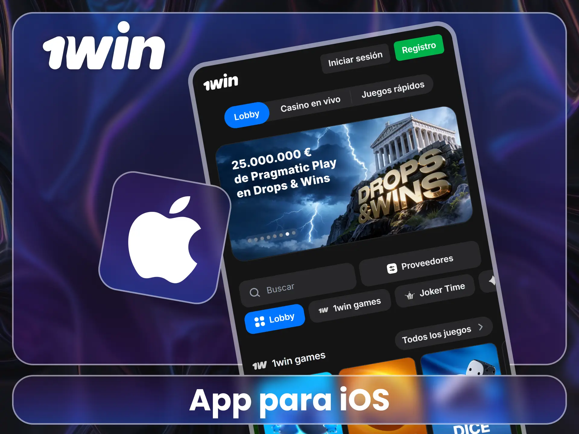Instala la versión para iOS desde el sitio oficial 1Win.