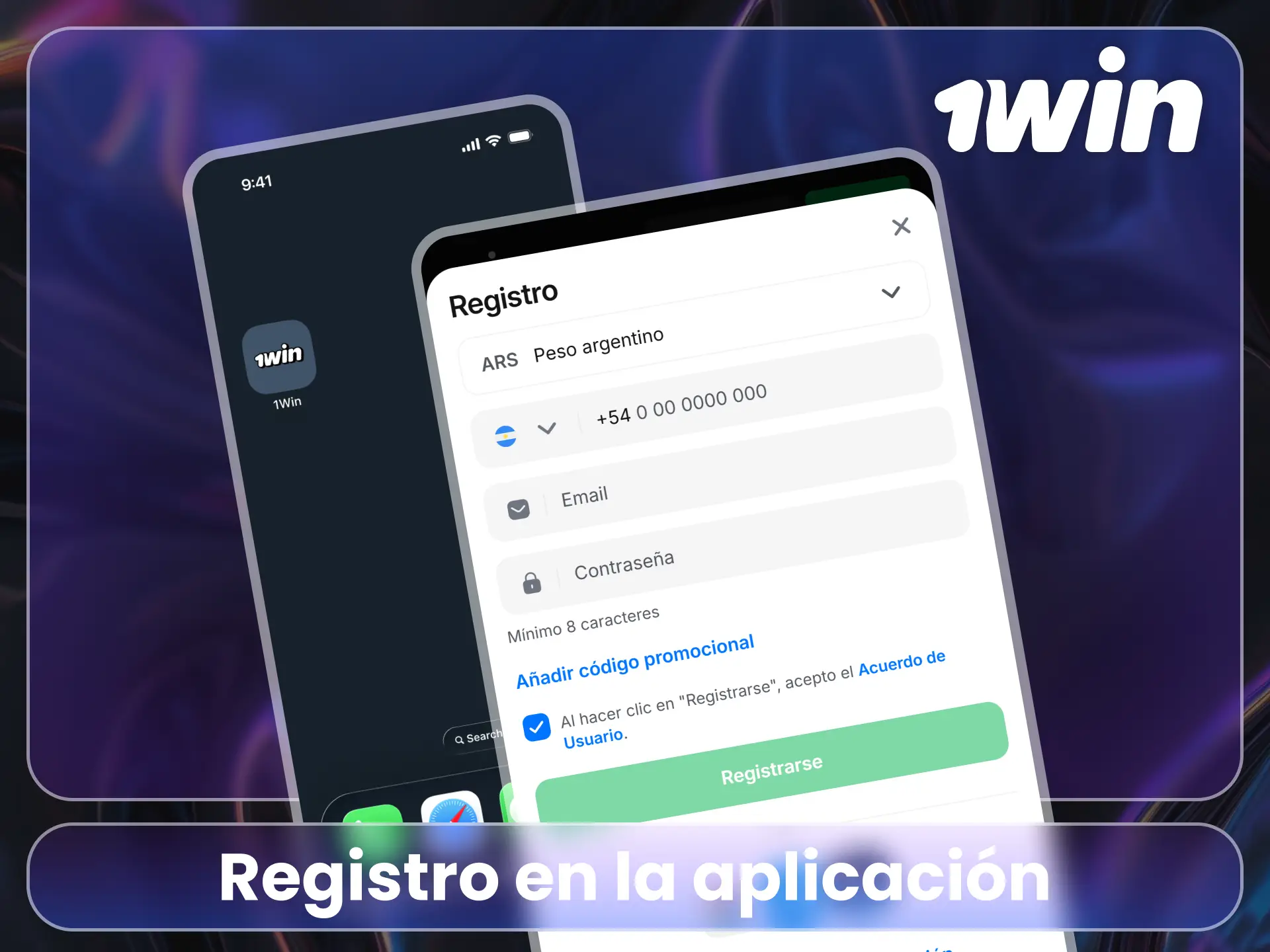 Regístrate desde el celular en el sitio oficial de 1Win.