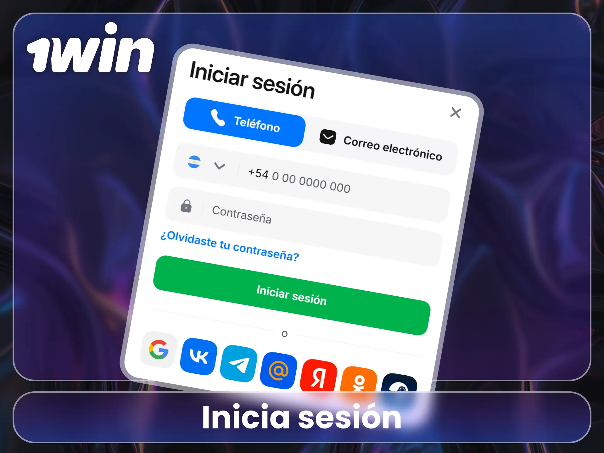 Accede a tu perfil personal en el sitio oficial 1Win.