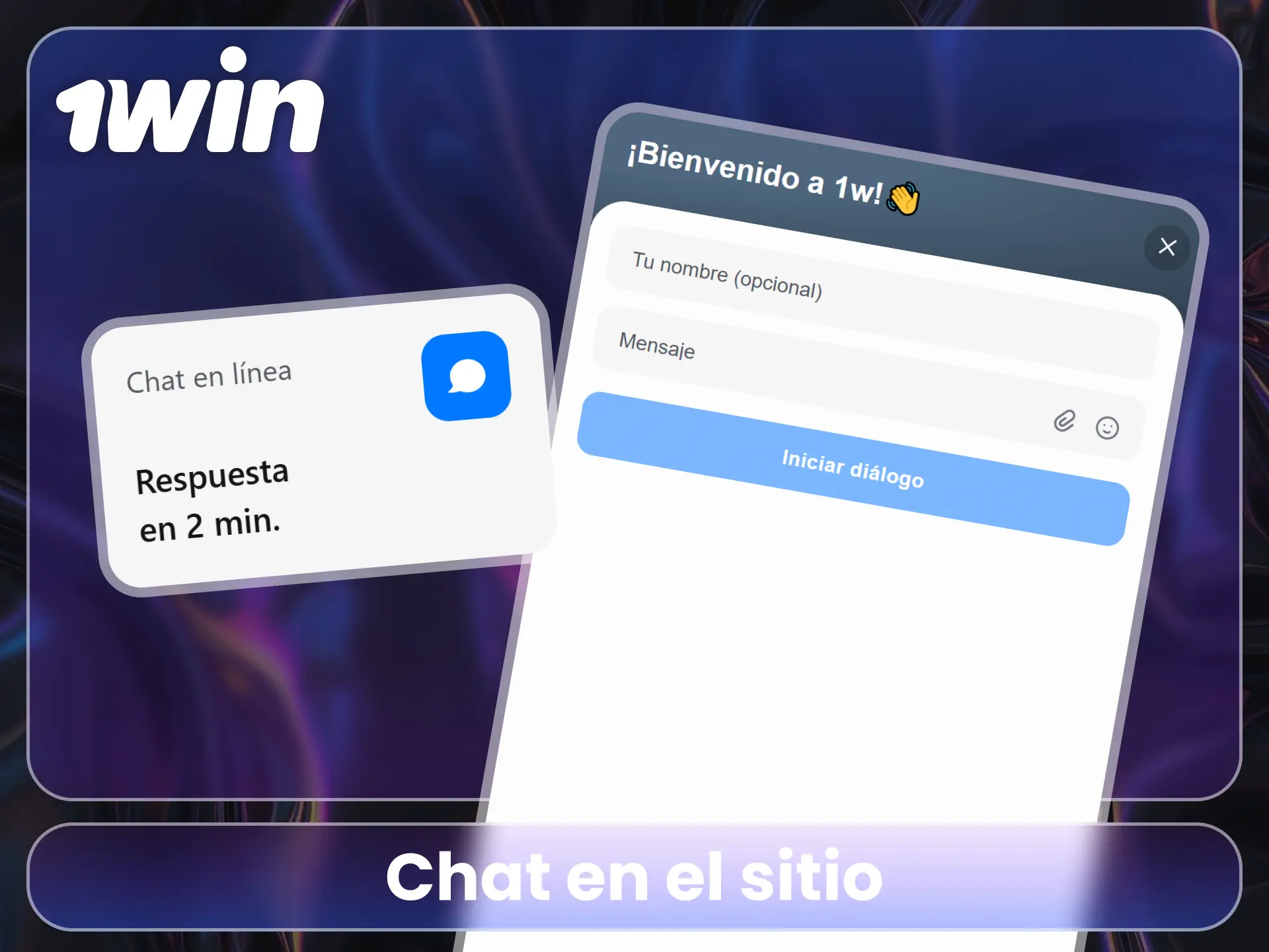 Recibe ayuda por chat en el sitio oficial de 1Win.